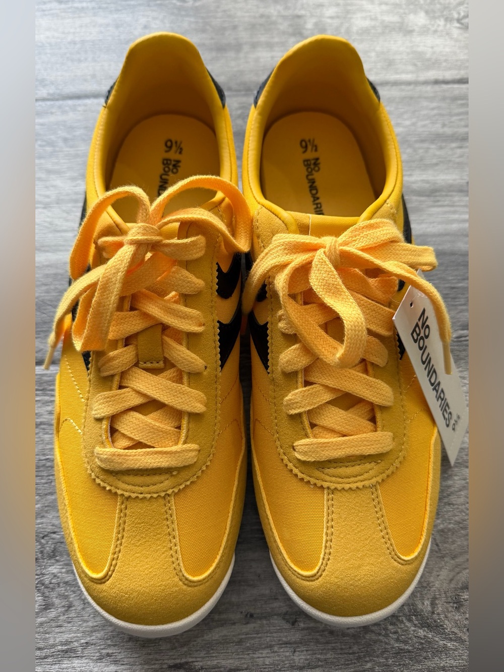 No Boundaries Kids' Yellow Canvas Sneakers with Black Accent